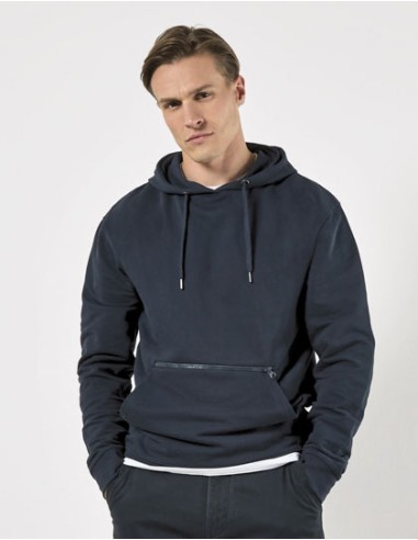 KUS-KK338-Regular Fit Pique Hoodie with Zipped Pocket